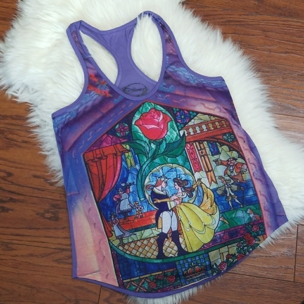 Disney Beauty & The Beast Purple Racerback Tank top